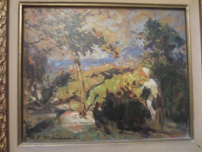 Paysage de campagne Huile sur panneau 22 x 27 cm