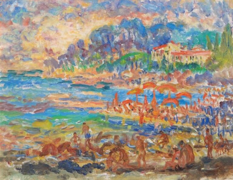 Paysage de mer Gouache, signée en bas à gauche À vue: 23,5 x 30 cm