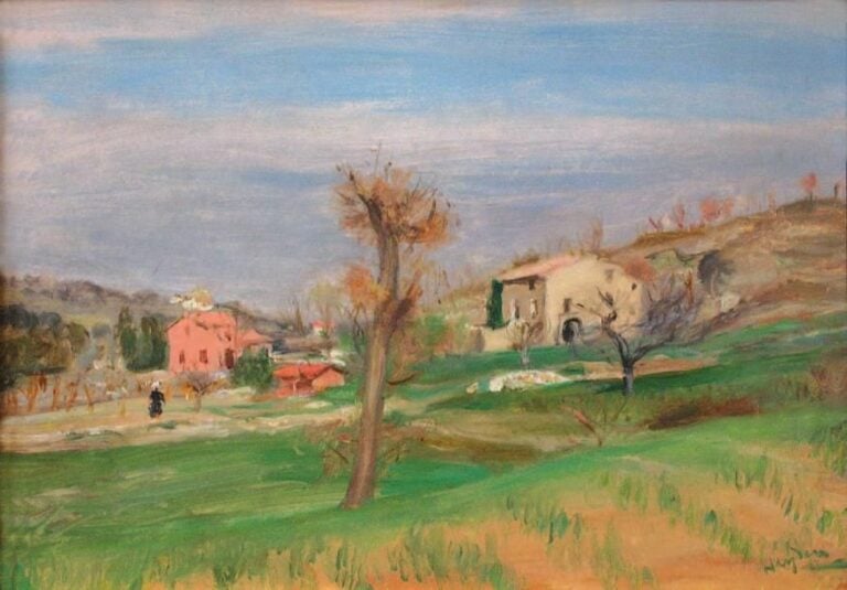 Paysage de Provence (1930) Huile sur carton Signée en bas à droite 33 x 46,5 cm L'authenticité de ce tableau a été confirmée par Monsieur Pierre Célic