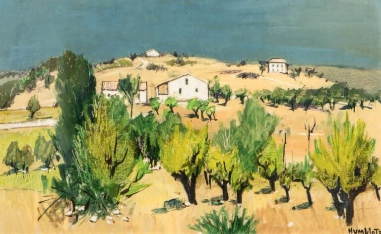 PAYSAGE DE PROVENCE Huile sur toile, signée en bas à droite et datée 57 38 x 61 cm