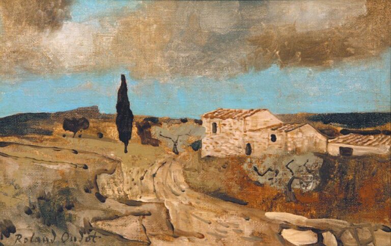 « Paysage de Provence » Huile sur toile, signée en bas à gauche 27 x 35 cm