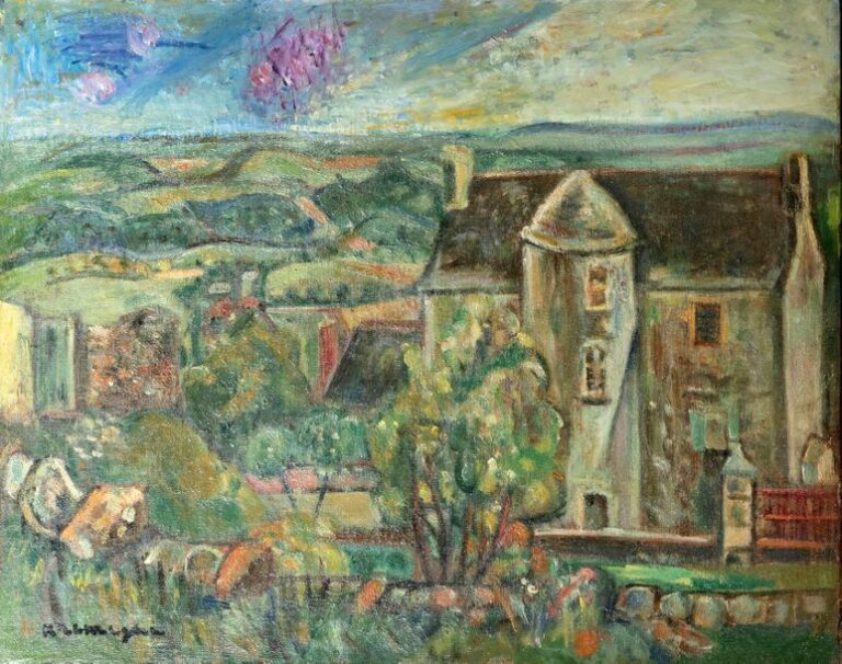 Paysage de Turenne en Corrèze, 1942