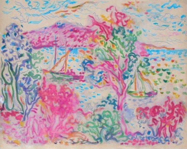 Paysage du Midi (1901) Aquarelle sur papier Signée et datée en bas à gauche 26,5 x 34 cm (à vue)