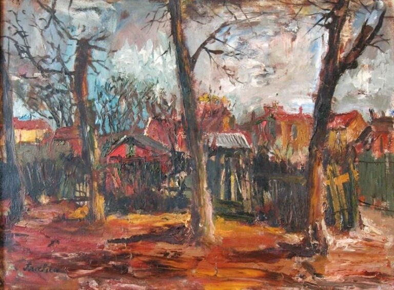 Paysage Huile sur toile Signée en bas à gauche 54,5 x 74 cm