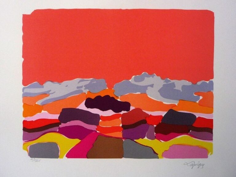 Paysage, lithographie signée et numérotée 123/125