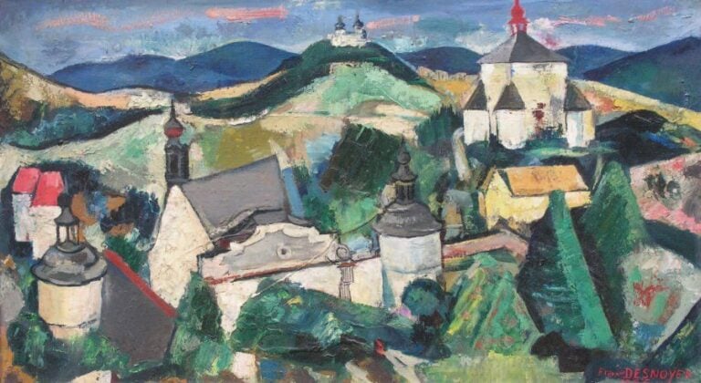 Paysage slovaque (1935) Huile sur contreplaqué