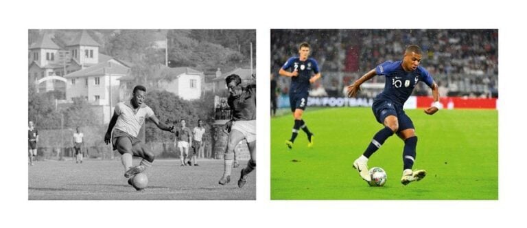 Pelé - Kylian Mbappé © André Lecoq/L'Équipe - Pierre Lahalle/L'Équipe 1962-201