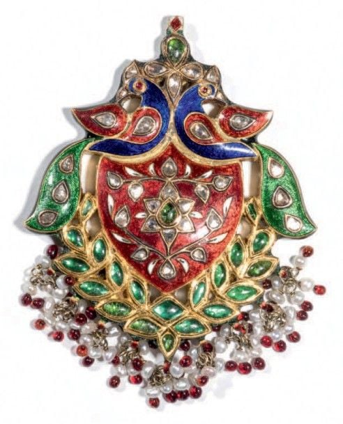 Pendentif Indien en or émaillé
