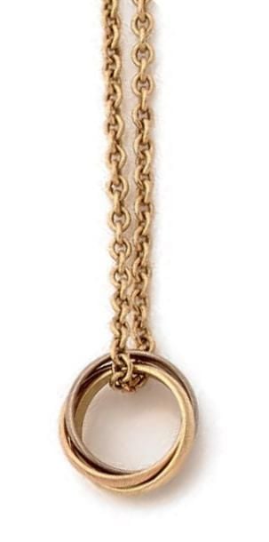 PENDENTIF «Trinity» trois ors, et sa chaînette en or jaune (750 millièmes