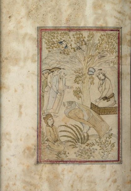 Personnages au pied d'un arbre