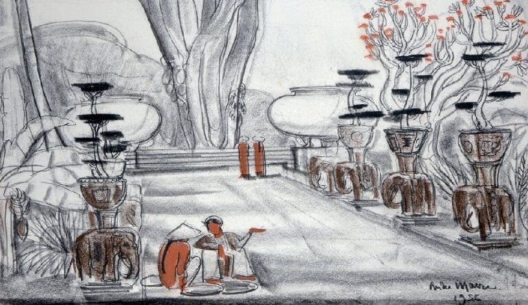 « Personnages en bordure de l'allée du temple