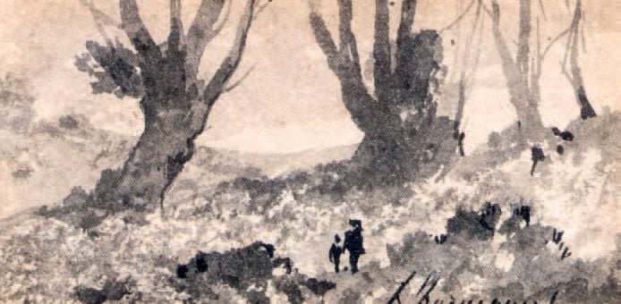 Personnages et grands arbres, 1904