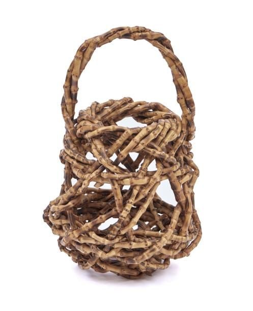 Petit panier pour arrangement de fleur ikebana tressé de forme rond