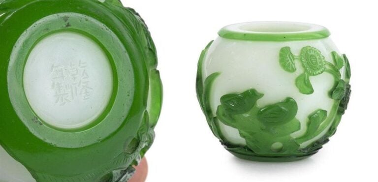PETIT RINCE-PINCEAUX OVOÏDE EN VERRE OVERLAY