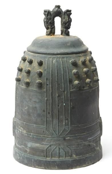 Petite cloche de temple (bonsho) en bronz