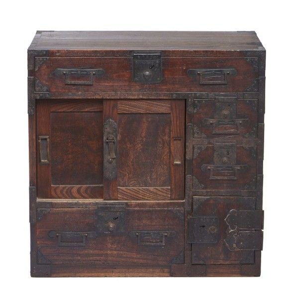 Petite commode (kodansu) en bois de cyprès japonais (hinoki