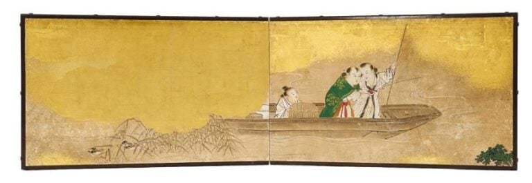 Petite peinture anonyme du XVIIème ou XVIIIème siècle sur deux panneaux ba