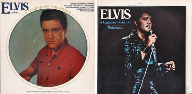 Picture Disque Elvis Presley, 33 tours Presley double face « A legendary Performer » RCA 1978, accompagné d'un album photo « a legendary performer yesterdays »
