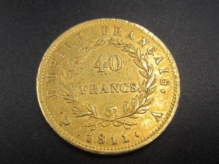 PIÈCE de 40 FF en or jaune (900 millièmes), «Napoléon - Tête Laurée», datée 181
