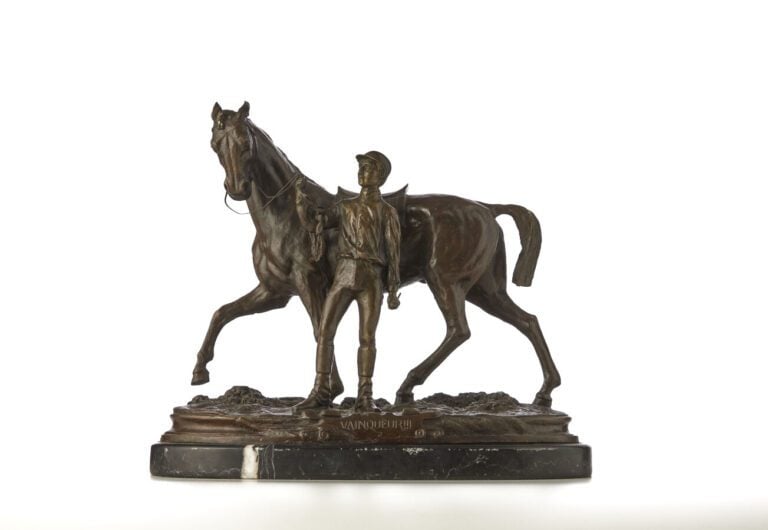 PIERRE-JULES MÊNE (1810-1879) - « Vainqueur ! » - Bronze à patine verte - 32,5…