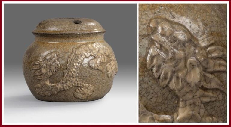 PIPE A EAU A OPIUM EN GRES CRAQUELE, PATTRANG