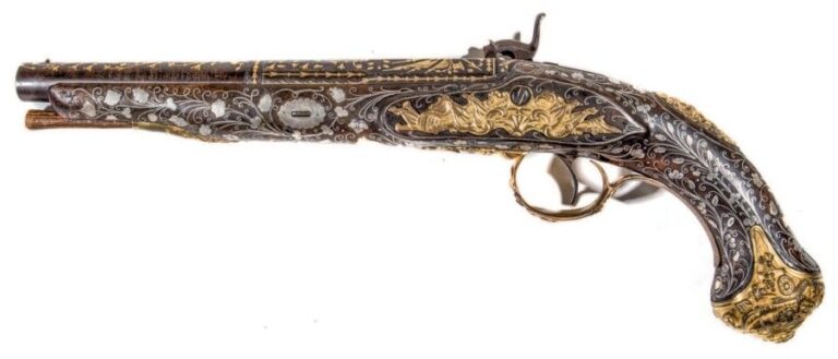 Pistolet Monde Ottoman, Fin du XVIIIe-Début du XIXe siècle Longueur: 38 cm