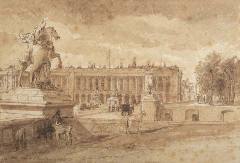 Place de la Concorde Encre et lavis