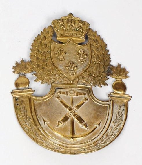 Plaque de schako d'officier d'artillerie de marin
