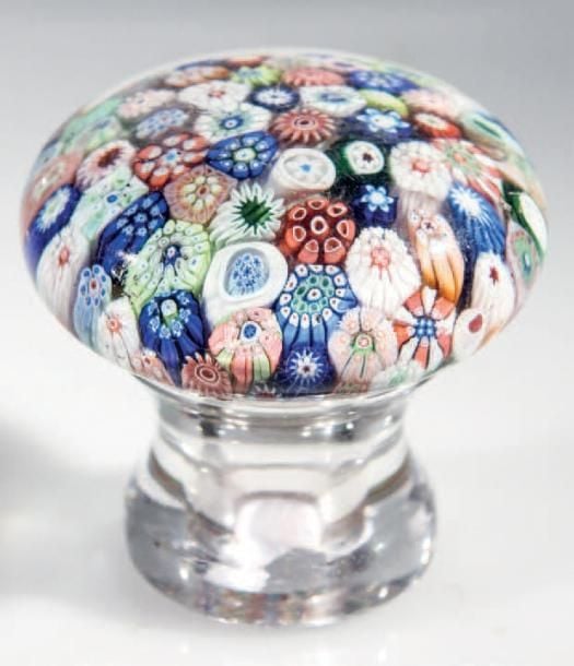 Poignée de porte à motif de millefiori de cannes polychromes (sans la monture