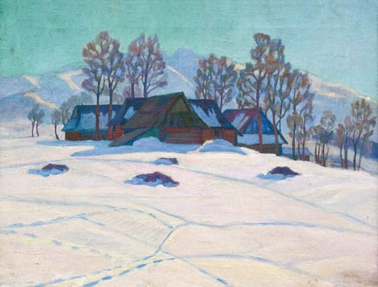 Poronin (1923 ?) Huile sur toile Signée, datée et située en bas à droite 43 x 56 cm