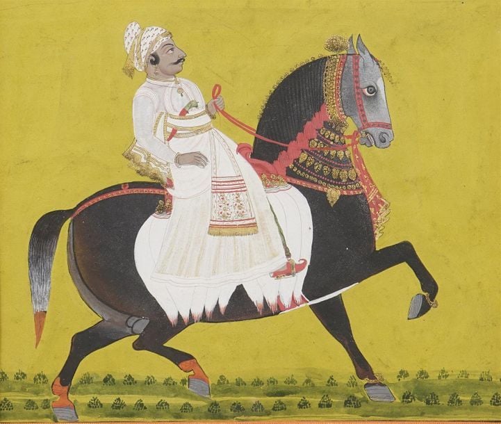 Portrait d'un dignitaire à cheval - Ari Singh ?