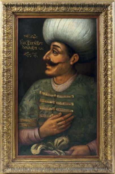 Portrait d'un dignitaire Ottoman au turban blanc
