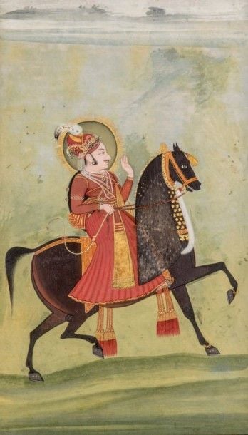 Portrait d'un Maharaja sur son cheval, probablement Ari Singh