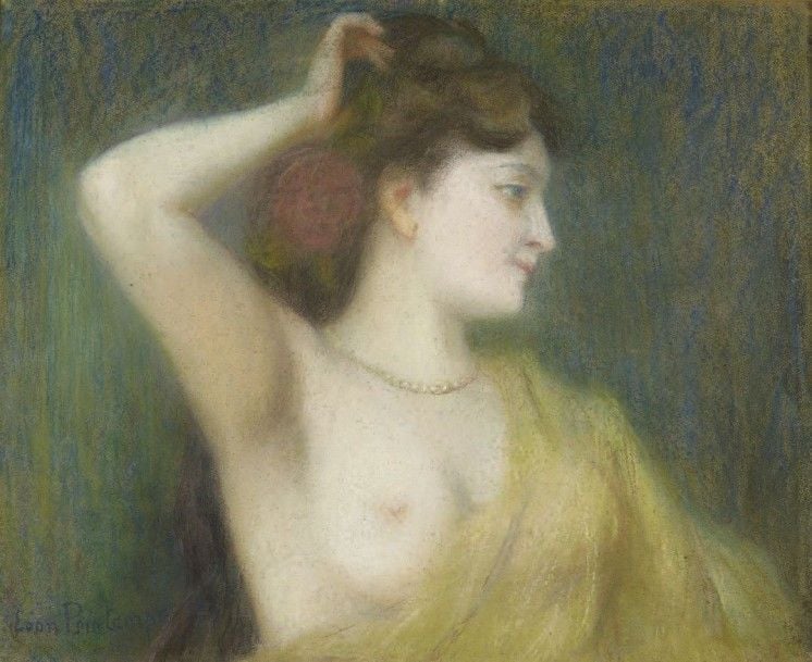Portrait de Mme X (femme à sa toilette) Pastel sur papie