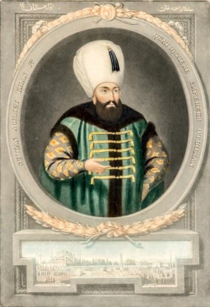 Portrait du Sultan Achmet Khan Ier provenant de l'album de John Young