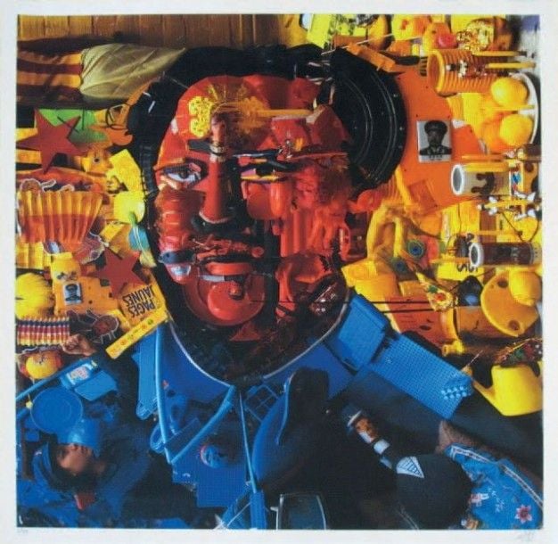 Portrait en buste de Mao Impression numérique Justifiée en bas à gauche: 5/99 Contresignée en bas à droite 75 x 70 cm