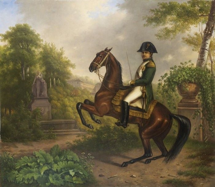 Portrait équestre de Napoléon Ier Huile sur toile (restaurations