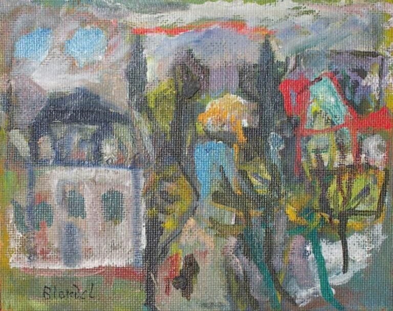 Poste de Sceaux (1949) Huile sur isorel Signée en bas à gauche, titrée au dos 22 x 27 cm
