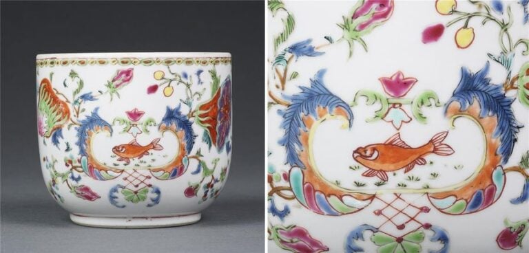 POT EN PORCELAINE DE LA COMPAGNIE DES INDES A DECOR " POMPADOUR "