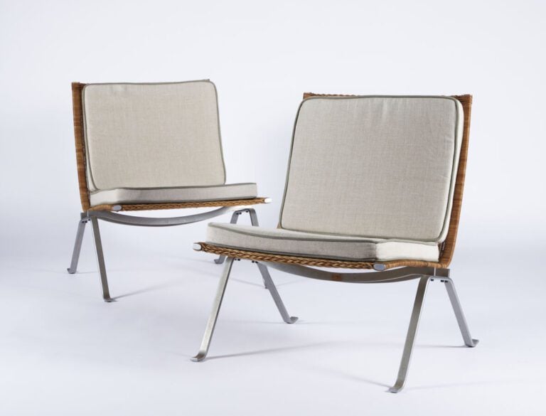 POUL KJAERHOLM (1929-1980) - Paire de fauteuils « Easy chair » en aluminum - ch…