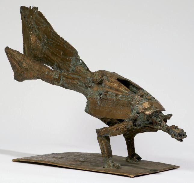 Poule paon Sculpture en bronze, signée, numéroté HC