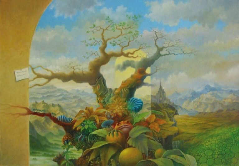 Primitif, evolutif, 2005 Huile sur toile Signée, titrée à gauche au milie