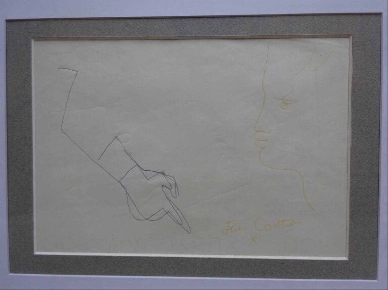Probable profil de Jean Marais et étude d'une main à l'index pointé