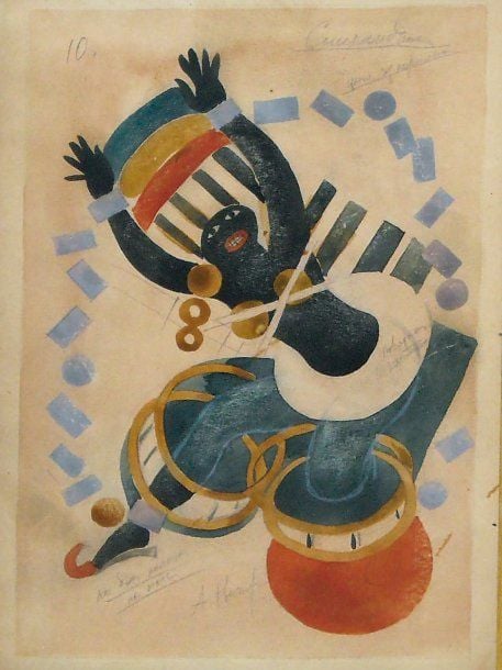 Projet de costume pour Sméraldine (1926/27) Mine de plomb et aquarell