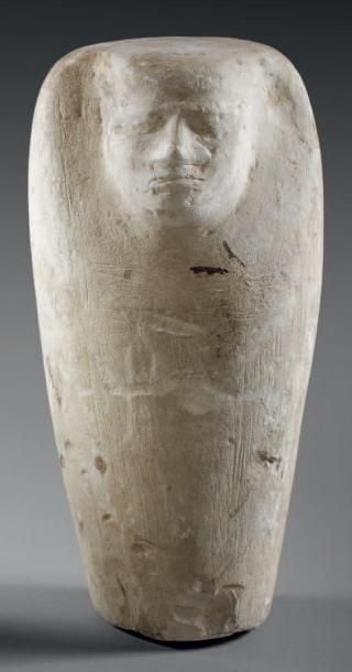 Pseudo canope à tête humaine représentant probablement Amset, un des fils d'Horus et protecteur du foi