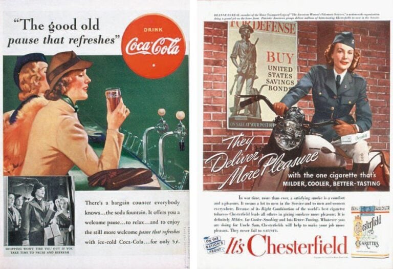 PUBLICITÉS COCA-COLA ET CHESTERFIEL