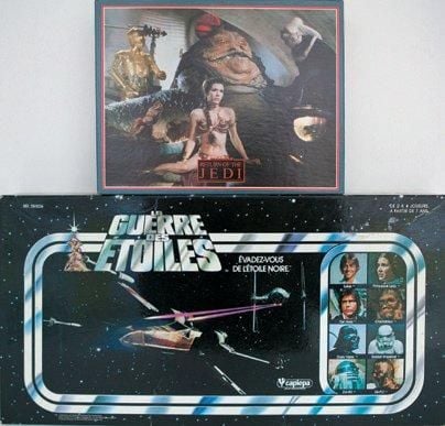 Puzzle Jabba et sa cour Milton Bradley + Jeux Capieca «Évadez-vous de l'Étoile Noire» Neuf en Boîte USA, 1978