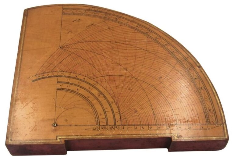 Quadrant d'astrolabe en bois laqué