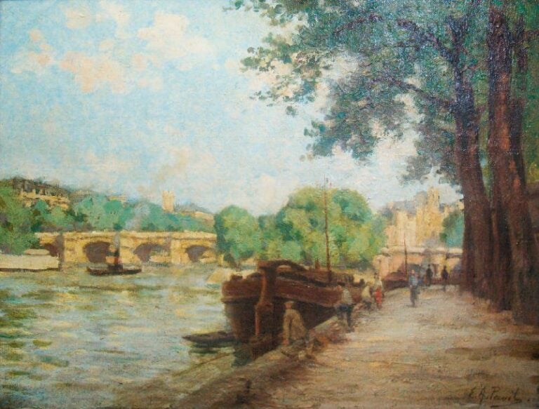 Quais de la Seine Huile sur toil