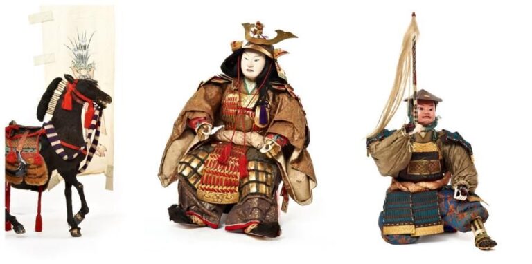 Rare et important lot de trois grandes poupées pour le festival hinamatsuri exécutées par le célèbre artisan de Kyoto Oki Heiz